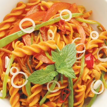 Red lentil pasta asian style